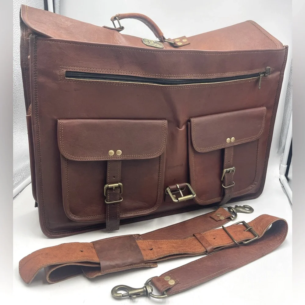 Cuero: Hand Crafted Genuine Goat Leather Laptop Computer Messenger Bag Briefcase